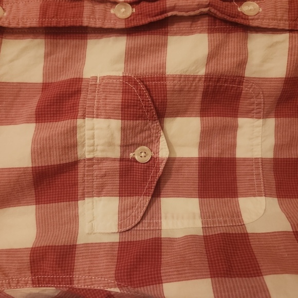 Supreme Red and White Gingam Long Sleeve Button Cuffes Button Front Shirt - Picture 8 of 9